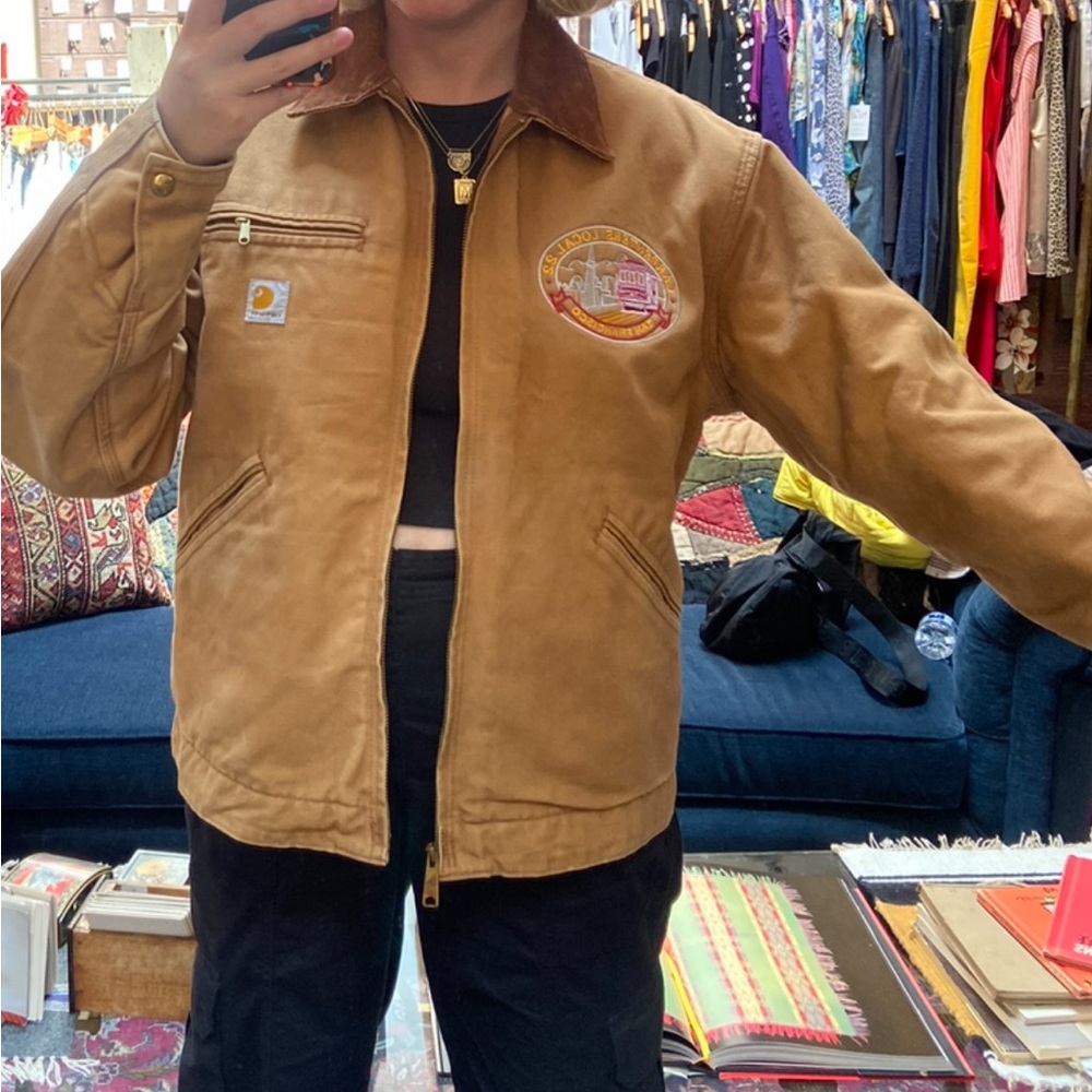 Carhartt Dteroit Jacket - Brown With Patch - image 8